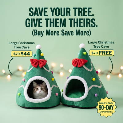 Pawmas Christmas Tree Cat Cave