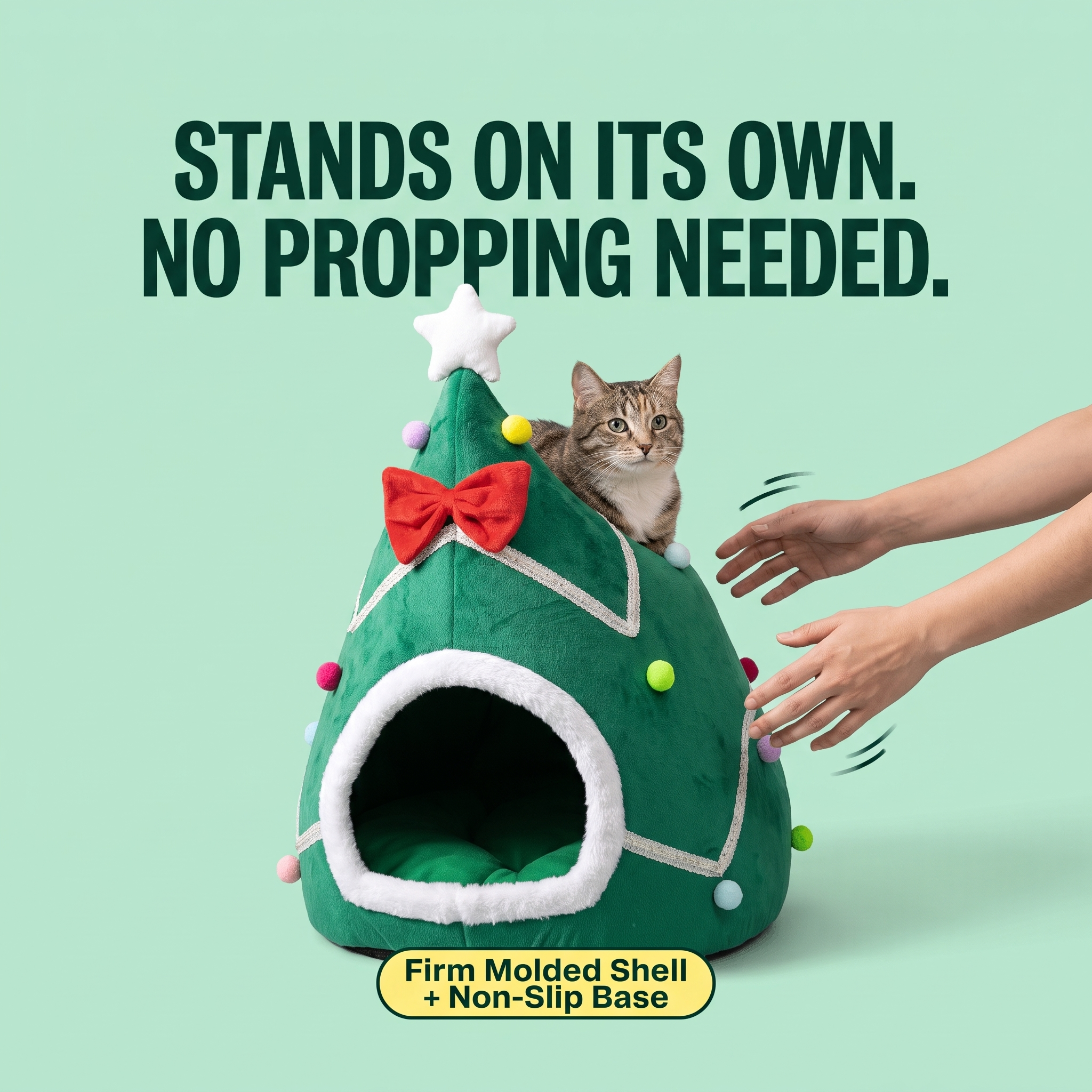 Pawmas Christmas Tree Cat Cave